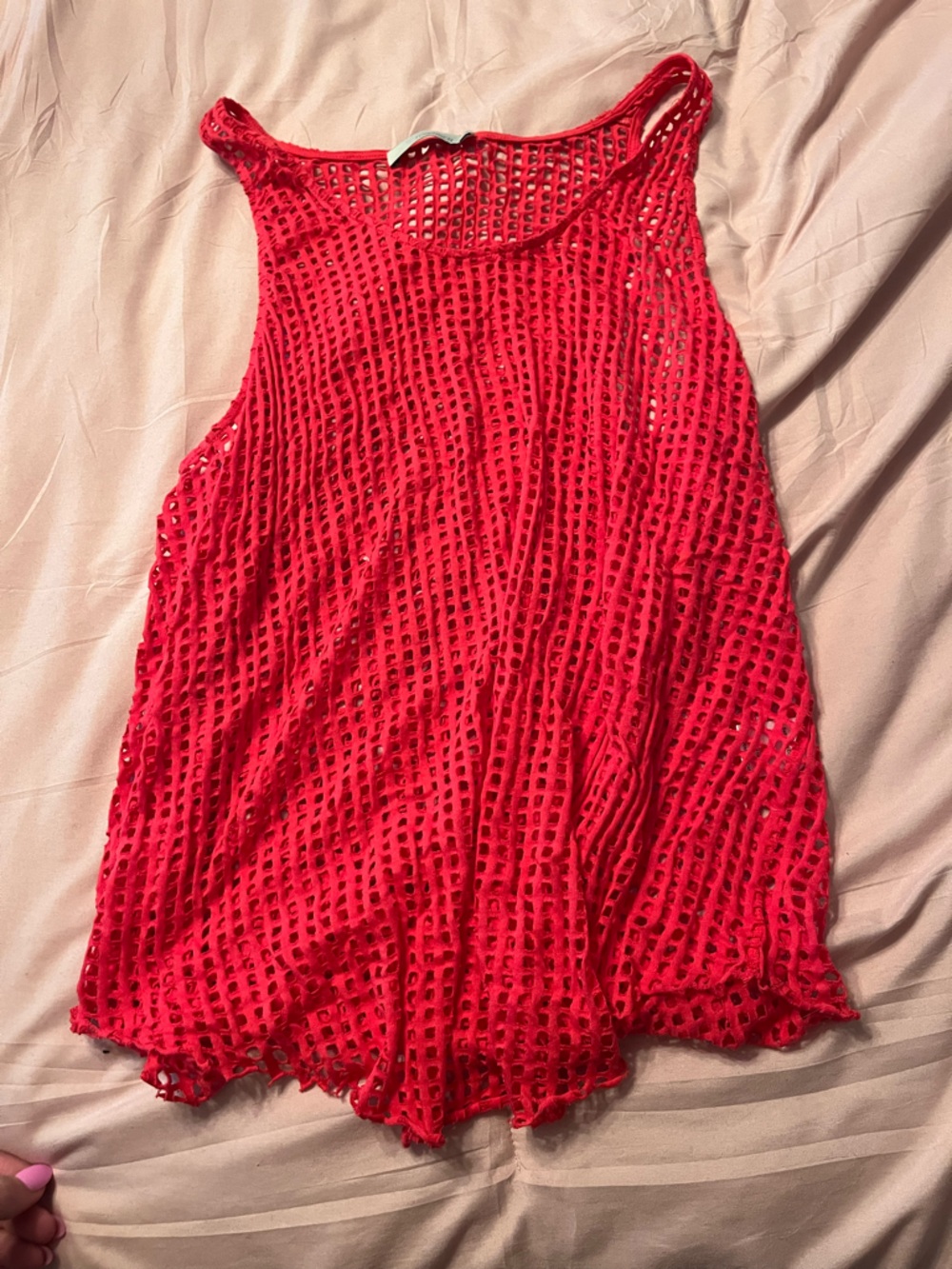 TOWNSEN Red Crochet Sleeveless Tank Top